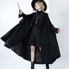 A long cloak for a prestigious black knight. Pair it with blouse and pants to create a boyish black knight outfit. Just put on a cloak to create a full atmosphere. Why not be invited into the world of knightly tales? 
 
 
 Size 
 
 S size 
 
 Length: 120cm 
 
 M size 
 
 Length: 124cm 
 
 L size 
 
 Length: 128cm 
 
 
 
 
 
 
 
 
 Material 
 
 Wool 
 Polyester 
 
 
 Model worn 
 
 Wearing size 
 
 S size 
 
 Model dimensions 
 
 Height: 160cm Princess Chronicles, Long Cloak, Knight Outfit, Prince Clothes, Masc Outfits, Výtvarné Reference, Modieuze Outfits, Fantasy Clothing, Character Outfits