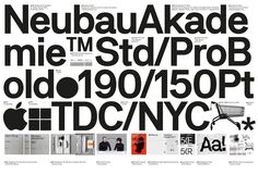 an advertisement for the new york art museum, featuring black and white typefaces