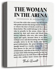 PRICES MAY VARY. MATERIAL: high quality, HD prints on premium canvas, waterproof, UV resistant, fading resistant indoor, no smell of oil paintings, more safety and environmentally for kids. SIZE:12 x 16 inches. EASY TO INSTALL: each panel of canvas prints already stretched on solid wooden frames, ready to hang. GREAT DECORATION: Provides Daily Inspiration a welcome addition to any room in your home, it features an array of uplifting messages that will motivate you every time you look at it. GIFT Woman In The Arena, Hd Prints, Poetic Quote, Motivational Wall Decor, Creative Bookmarks, Christian Quotes God, Famous Poems, Theodore Roosevelt