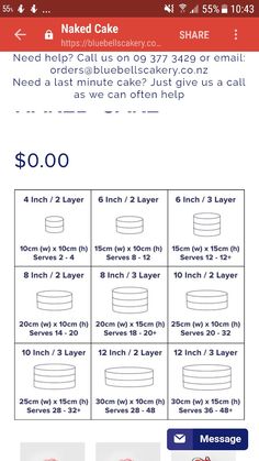 a cell phone screen showing instructions to make cake for $ 10 00 each or more