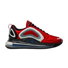 Find NIKE Undercover X Air Max 720 'university on Editorialist. Part of a three-piece capsule, the Undercover x Nike Air Max 720 sneaker was first shown at the Fall/Winter 2019 show at Paris Fashion Week. This edition in University Red textile sports TPU clips on the quarter panel and heel and a rear pull tab. The Japanese label’s tagline, “We make noise not clothes,” is printed across the Max Air bubble. A speckled mudguard and extended rubber outsole provide durability. Nike Air Max Cushioned Sneakers In University Red, Red Training Sneakers With Abzorb Midsole, University Red Sneakers With Abzorb Midsole For Sports, Red Athleisure Sneakers With Air Cushioning, University Red Sneakers With Air Cushioning For Streetwear, Nike University Red Sneakers With Air Cushioning, Nike Sneakers With Air Cushioning In University Red, Nike Undercover, Red Textiles