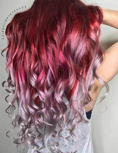 Cool Hair Colors For Women, Red Hair With Pops Of Color, Ombre Curly Hair Color, Bright Colored Hair Ideas, Fashion Color Hair Ideas, Fun Hair Color Ideas For Blondes, Unique Dyed Hair, Cool Hair Colors, Hair Color Inspiration