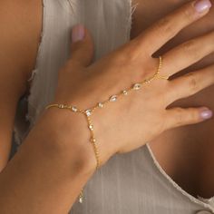 Hand Chain Jewelry,14K Gold Minimalist Slave Bracelet, Finger Bracelet,Hand Ring Bracelet,Hand Harness Chain,Turkish Jewelry,Gift for Her by AylasDreams on Etsy