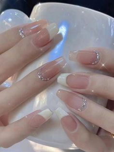 Short Quinceanera Nails, 21 Birthday Nails Designs Short, Nails With Accessories, Glitter Rosa, Nagel Tips, Color Nails, Really Cute Nails, Jelly Nails