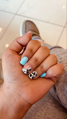 Square Western Nails, Blue Western Nails, Ffa Nails, Cute Western Nails, Cowgirl Nails, Aztec Nails