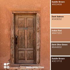 an old door is painted in shades of brown