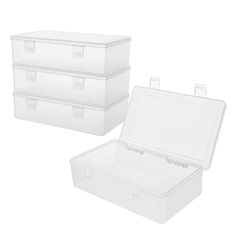 PRICES MAY VARY. Quality Materials: Ganydet small plastic storage containers with lids is made of high quality plastic, which is softer than normal plastic box and not easy to be damaged Clasp Design: The craft organizers and storage Box is equipped with two clasps to keep items clean and protected from damage and dropping Transparent Design: Use the transparent hair accessories organizer to store items at a glance Items are clearly visible Improve access efficiency Bottom Detail: 4 pack clear p Clear Storage Containers, Small Storage Containers, Small Storage Boxes, Accessories Organizer, Organizing Hair Accessories, Sewing Supplies Storage, Sewing Storage, Nail Polish Storage, Clear Storage