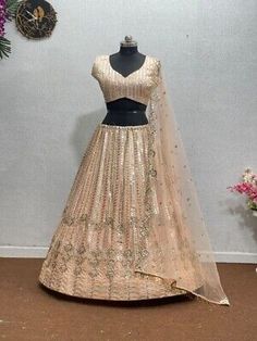 ad eBay - Bridal Wear Heavy French Silk Lehenga Choli With Soft Net Dupatta For Reception - Buy Now, click the link (eBay) Gold Fitted Lehenga For Ceremony, Elegant Fitted Lehenga For Wedding Reception, Elegant Festive Sets For Wedding Reception, Chic Prom Dresses, Silk Lehenga Choli, Spring Outfits For School, Fiesta Outfit, French Silk, Cotton Dupatta