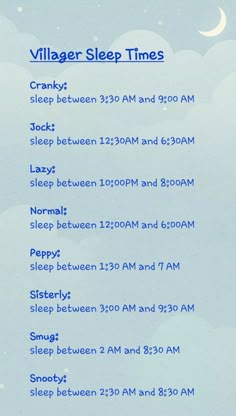 the sleep schedule for children is displayed in this screenshoter image, with blue sky and clouds