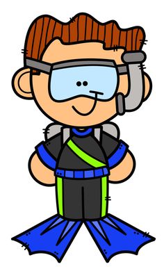 a cartoon character wearing a diving suit and goggles