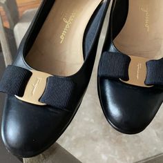 Elegant Salvatore Ferragamo Pumps Navy Color With Gold Tone Signature Size 71/2 2a Made In Italy Preloved With Normal Wear On Insoles, Leather New Soles Protectors Salvatore Ferragamo Pumps, Ferragamo Pumps, Salvatore Ferragamo Shoes, Ferragamo Shoes, Navy Color, Salvatore Ferragamo, Shoes Women Heels, Shoes Heels, In Italy