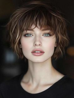 33 Trendy Short Shag Hairstyles That Will Elevate Your Look! - Glamour Corner Short Shaggy Hairstyle Women, Shag Hairstyles For Round Faces, Shag Pixie, Short Shaggy Bob Hairstyles, Shag Short, Shag Hairstyle, Shag Cut, Honey Blonde Hair Color, Short Shag Haircuts