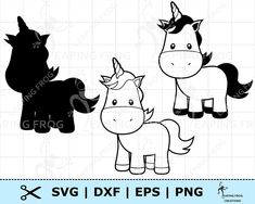 the svg files are available for use in this project, including unicorns and horses