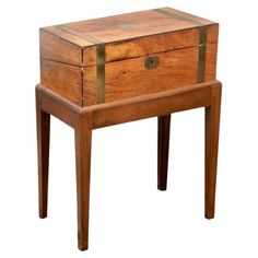 an old wooden chest with two drawers on one side and a drawer on the other