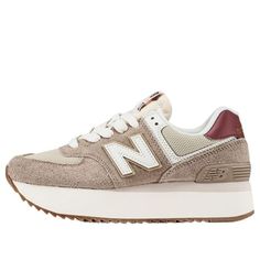 (WMNS) New Balance 574+ 'Driftwood' WL574ZKA Marathon Running Shoes/Sneakers  -  KICKS CREW New Balance 574 Core, Sneaker For Women, Sneakers Collection, Adventure Outfit, Cute Sneakers, New Balance 574, Comfy Chic, New Balance Women, Cold Weather Outfits