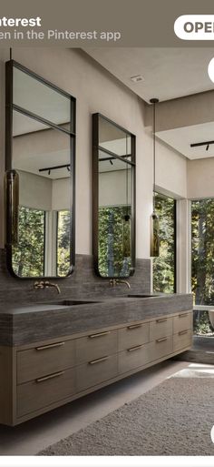 Bathroom Long Vanity, Luxury Minimalist Bathroom, Bathroom Ideas Minimalist, Anne Marie Barton, Bathroom Decor Minimalist, Tile Vanity, Long Vanity, Reserve Home, Luxury Bathroom Decor