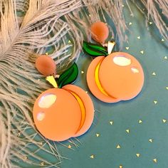 I just went on vacation to Savannah, Georgia to check out their beautiful architecture and the beaches on the coasts so I knew I had to make a pair of peach earrings to wear on my trip! I designed the pendants on my computer and laser cut them from acrylic. I used a combination of mirrored, opaque Emoji Jewelry, Peach Earrings, Fruit Summer, Laser Cut Wood Crafts, Savannah Georgia, Laser Cut Acrylic, Plastic Jewelry, Best Fruits, Acrylic Plastic