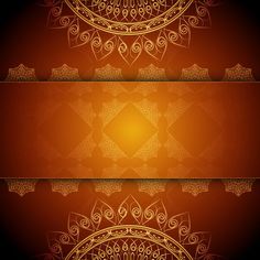 an orange and gold background with intricate designs