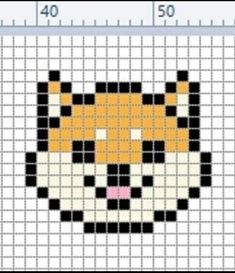 a cross stitch pattern with a cat's face