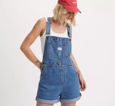 Vintage Women's Shortalls - Dark Wash | Levi's® US Classic Vintage Style, Classic Vintage, Overall Shorts, Warm Weather, Levi's, Work Wear, Vintage Ladies, Vintage Style, Vintage Inspired