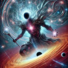 an image of a person surrounded by space