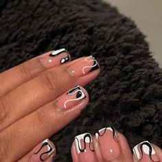 Colorful Nail Designs Square, Structured Gel Manicure Designs, Short Manicure Designs, Barbados Nails, Short Black Nails Designs, Short Square Nail Art, Designs On Natural Nails