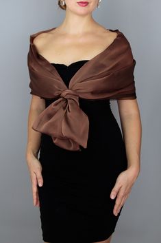 A very elegant organza and chiffon shawl for your wedding party or evening dress. Made of a 2 tone organza and chiffon / double layer. Color: brown / cinnamon ( other colors are available ) Sizes : S-M ( 150 cm x 50 cm or L-XL 160 x 60 cm ( for larger ladies ) You can use it as a wrap, shawl or stola. WE have matching bags in our Etsy Shop! WE accept credit cards! Shawl For Formal Dress, Rome Fits, Evening Shawls And Wraps, Shawl Dress, Burgundy Formal Dress, Grey Wedding Dress, Brown Shawl, Wedding Shrug, Evening Shawls