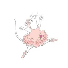 a drawing of a mouse in a pink dress