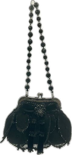 Elegant Black Beaded Evening Bag For Formal Occasions, Elegant Evening Shoulder Bag With Black Beads, Victorian Style Black Bag For Vintage Events, Black Victorian Bag For Vintage Events, Formal Black Beaded Bag, Formal Black Beaded Shoulder Bag, Black Beaded Formal Evening Bag, Formal Black Bag With Black Beads, Elegant Black Evening Coin Purse