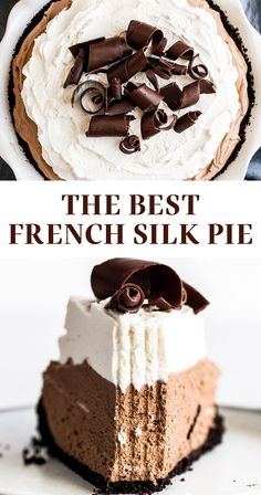 the best french silk pie with chocolate and whipped cream