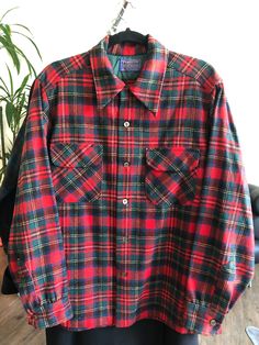 Vintage 1960's Pendleton Classic Plaid Straight Bottom Board Button Up Shirt Two Flap Pockets (See Photos) Tag Reads Size : Medium 100% Virgin Wool Made in USA Willing to Answer Any and All Questions about Items. All Items Sold AS IS. No Refunds. No Returns. Note* Items are not laundered unless adopted personally before selling, to reduce costs & to help combat the ongoing drought in California. For More Photos & Other Items Visit : DeadPeoplesShit.com California Drought, Gucci Sweater, Plaid Blazer, Vintage Brown, Red Plaid, Button Up Shirt, Vintage Gucci, Women's Plaid Shirt, Button Downs