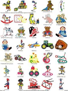 an image of children's toys and their names