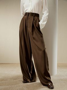 Silk Clothes, Silk Nightwear, Look Formal, Satin Pants, Silk Trousers, Silk Pants, Silk Charmeuse, Mulberry Silk, Casual Wardrobe