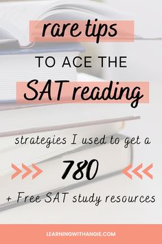 books stacked on top of each other with text overlay reading rare tips to ace the sat