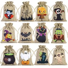 a bag filled with lots of different halloween bags