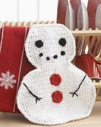 Winter Snowman Dishcloth | FaveCrafts.com