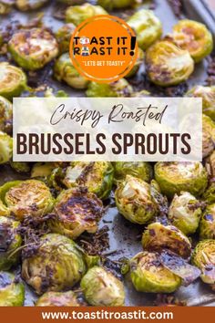 roasted brussel sprouts with text overlay