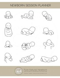 the newborn baby's napping stages are shown in black and white, as well as