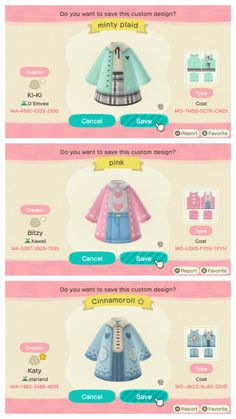 an info sheet showing the different types of clothing and how to use them for sewing