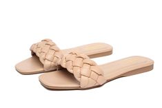 PRICES MAY VARY. 【PRETTY & LIGHTWEIGHT SLIDES】 Quality material is used on this women’s braided flat sandals.The flat slide sandals upper material is made of soft synthetic leather, so the sandals don't rub on your feet or pitch your toes. The outsole is made of wear-resistant lightweight TPR that ensures a secured walking. 【COMFORTABLE SLIP-ON DESIGN】These cute women sandals easy to put on and take off flat shoes with one braid strap upper. The top bands are loose enough to be comfortable but n Slippers Cute, Toe Slippers, Open Toe Slippers, Braided Sandals, Top Band, Braided Strap, Women Sandals, Sandals For Women, Shoes Casual