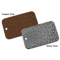 two different types of placemats with the names copper vein, silver vein and copper vein