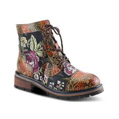 L'Artiste by Spring Step-Fantastic Bootie Become a renowned icon when it comes to summer fashion by opting the Fantastic bootie by L'Artiste. This bootie has floral embossment and embroidered floral detailing that can captivate anyone with its artistry. Padded insole keeps you cozy, while the comfort lug sole delivers sure traction. Click here for Boot Measuring Guide. Fantasy Cottagecore, Goth Bohemian, Dress Boots Women, L'artiste By Spring Step, Floral Boots, Spring Step Shoes, Zipper Heels, Western Boots Women, Western Booties