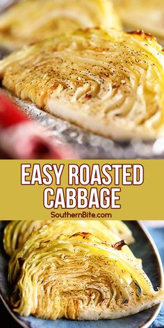 an easy roasted cabbage recipe on a plate