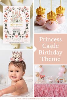 princess castle birthday party with pink and gold decorations