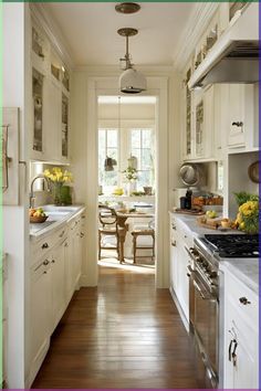 the kitchen is clean and ready to be used for cooking or dining room use,