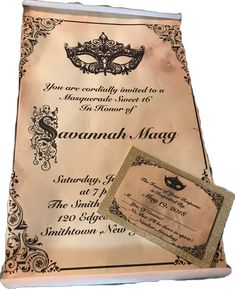 an old fashioned wedding card and envelope with the word, you are probably married to a masquerade