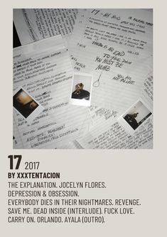 an advertisement for the exhibition by xxxtentaction, featuring photos and handwritten notes