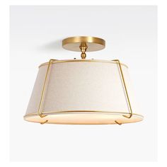 a light fixture with a white shade on it