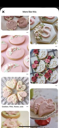 some cookies that are in the shape of hearts and flowers on top of each other