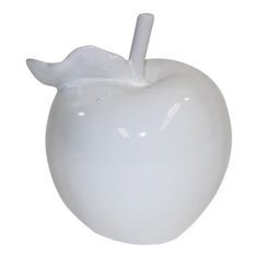 a white apple shaped like a bird on a white background with clipping for text